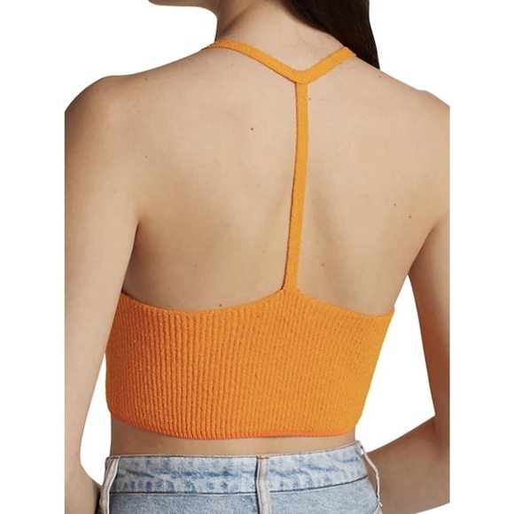 NWT rag & bone Soleil Stretch Ribbed Bra Top in Deep Yellow Sz. XL - Picture 6 of 7